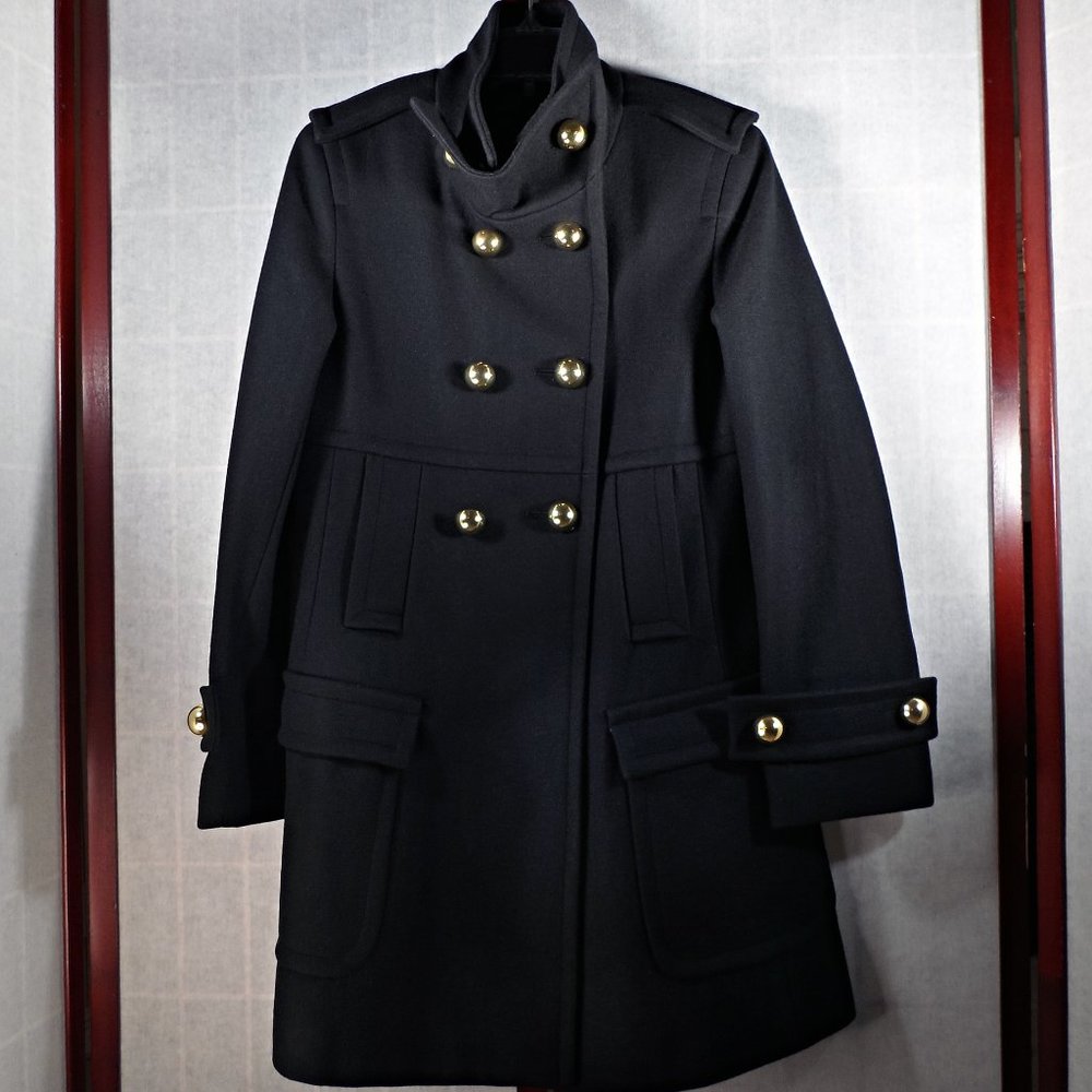 Via by Victoria's Secret Wool Military Coat,Black, Small, Never Worn. 80% Wool